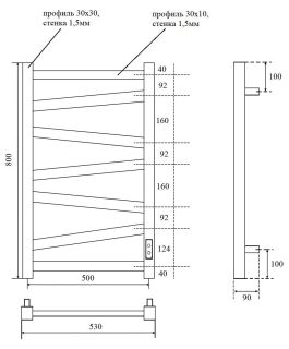 Полотенцесушитель электрический Point Феникс PN15858 П7 50x80см хром