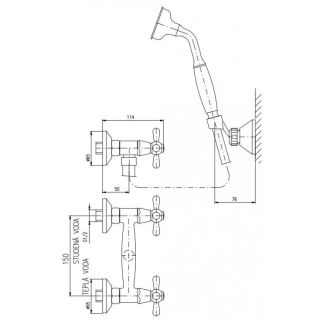 Смеситель для душа Rav Slezak Morava Retro MK380.5/1CMAT черный