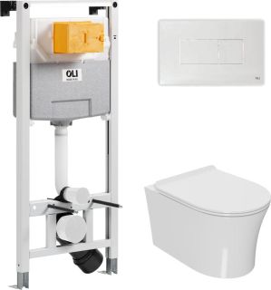 Комплект унитаза с инсталляцией Point Вега 879235pKA01+PN41711 с сиденьем Микролифт