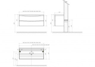 Тумба под раковину BelBagno подвесная 80x53см Capucino Lucido MARINO-800-2C-SO-CL-P