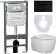 Комплект с инсталляцией Ceramica Nova CN3001_1002B_1000 унитаз Play CN3001 крышка-сиденье с микролифтом и инсталляция Envision CN1002B с чёрной матовой кнопкой смыва Flat
