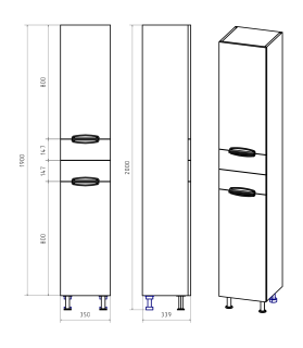 Напольный шкаф - пенал Misty Орхидея 35см с бельевой корзиной левый белый