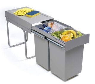 Система сортировки мусора Alveus ALBIO 1090335 2X14 L серый пластик