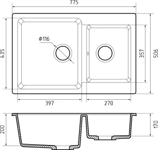 Мойка кухонная GranFest CLASSIC P-780K кашемир
