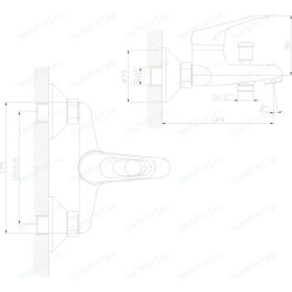 Смеситель для ванны Decoroom с ручным душем хром DR37035