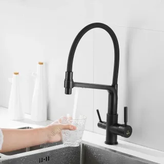 Смеситель для кухни Rose R658H чёрный матовый