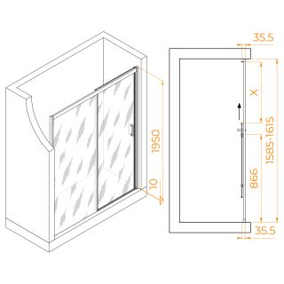 Душевая дверь RGW PA-017B 350801716-14 160см чёрный