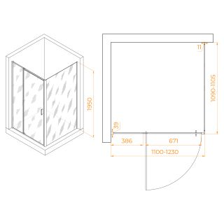 Душевой уголок RGW PA-078 (RGW PA-008 + Z-050-2) 350807812-11 110x110см хром