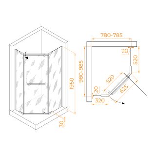 Душевой уголок RGW PA-091B 35089180-14 80x100см чёрный