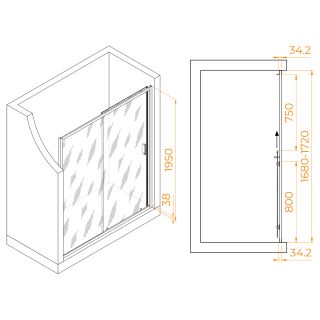 Душевая дверь RGW PA-14Gb 41081417-16 170см брашированное золото
