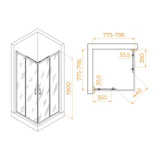 Душевой уголок RGW PA-31 02083188-11 80x80см хром