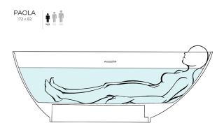 Ванна из искусственного камня Salini Paola S-Stone 101512SMRF 172x82см RAL полностью