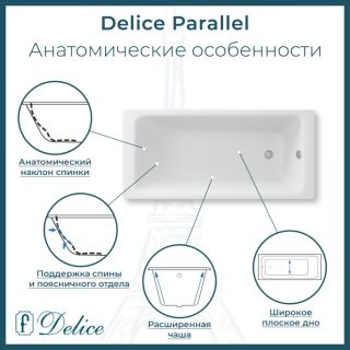 Ванна чугунная Delice Parallel DLR220503-AS 150x70