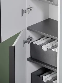 Пенал подвесной Sancos Delta PDL35W 35см дуб светлый/белый