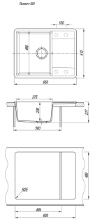 Кухонная мойка Florentina Пьемонт 650 жасмин