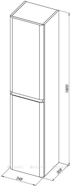 Пенал Aquanet Эмбер 330471 35 см белый матовый