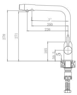 Смеситель для кухни Haiba HB70301 с подключением фильтра питьевой воды сталь