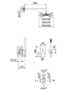Душевая система Cezares PORTA-DSIPQ-30-01 хром