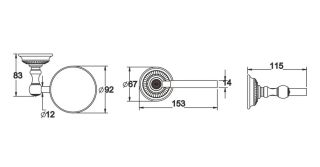Ёршик для унитаза Rose RG1400Q бронза