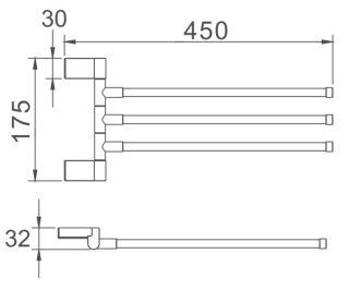 Полотенцедержатель Haiba HB8813 45см хром