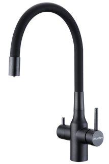 Смеситель для кухни Paulmark Salix Sa213419-418 чёрный металлик
