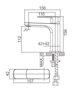 Смеситель для раковины Wonzon & Woghand Arnie WW-691101-MB чёрный матовый