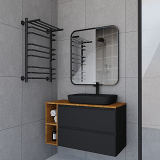 Полотенцесушитель электрический Indigo Brace Lux 70x40 см чёрный муар