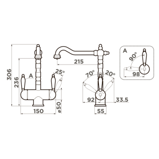 Смеситель для кухни Omoikiri Amagasaki-GB графит