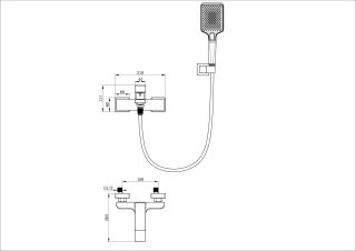 Смеситель для ванны с душем Wonzon & Woghand Edge WW-88639003A-BG брашированное золото