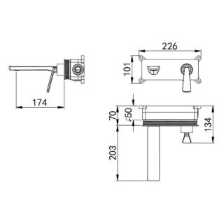 Встраиваемый смеситель для раковины Kohr NOAN 1LN170102DB-0000A чёрный