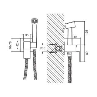 Гигиенический душ со смесителем Maretti Umbria Black UMB30RV67, черный