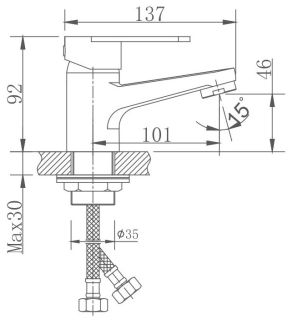 Смеситель для раковины Haiba HB10801-2 сатин