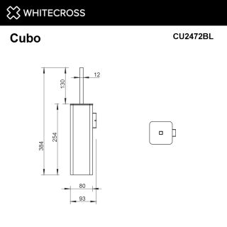 Ёршик подвесной WHITECROSS Cubo CU2472BL чёрный матовый