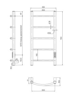 Полотенцесушитель электрический Indigo Arc Lux LCALE70-30BRRt 70x30 см чёрный муар
