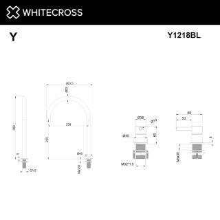 Смеситель для раковины с выносным управлением WHITECROSS Y Y1218GL золото