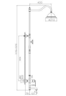 Душевая стойка Haiba HB24181-5 золото