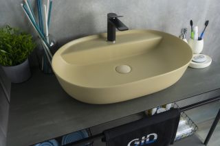 Раковина Gid Sr1346 53343 накладная светло-коричневая матовая 61x41x14