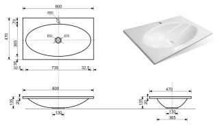 Раковина Эстет Malta luxe silk ФР-00014692 80см белый