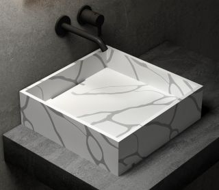 Раковина ABBER Blitz 40см белый мрамор AS2502GB