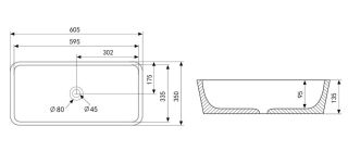 Раковина ABBER Rechteck AC2204MW 60см белый матовый