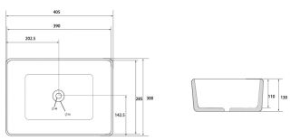 Раковина ABBER Rechteck AC2213MB 40см чёрный матовый