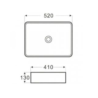 Раковина накладная Azario 52х41х13 фаянс, цвет Белый (AZ2074B)