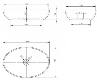 Раковина ABBER Kristall 60см коричневый AT2801Opal