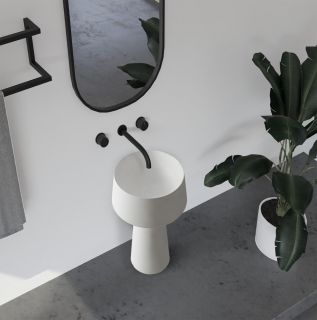 Напольная раковина ABBER Stein AS2508 50см белый матовый