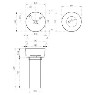 Напольная раковина ABBER Kristall AT2702Vesuvian 45см оливковый