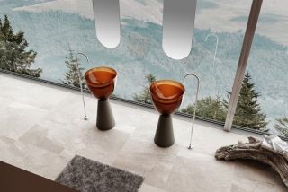 Напольная раковина ABBER Kristall AT2703Black-Opal 45см коричневый/чёрный