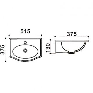Раковина подвесная Azario 51.5х37.5х13 фаянс, цвет Белый (AZ405)