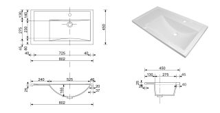 Раковина Эстет Valencia silk ФР-00016487 П 80см белый