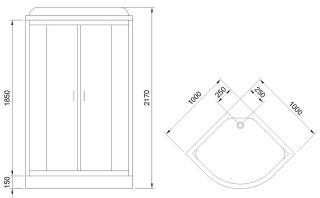 Душевая кабина Royal Bath HK стекло белое/прозрачное 100x100см RB100HK7-WT