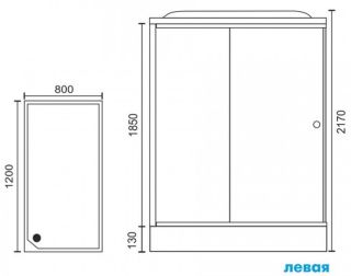 Душевая кабина Royal Bath HP левая стекло белое/матовое 120x80см RB8120HP7-WC-L